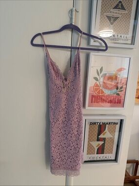 Victoria Secret Lace Bodycon Slip Dress in Lavender